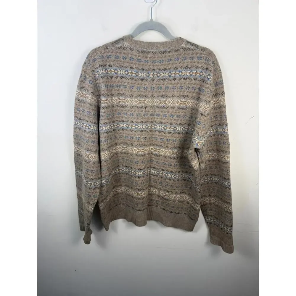 J.Crew Sweater Men's L Multicolor Fair Isle Nordic‎ Crew Pullover